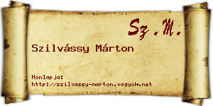 Szilvássy Márton névjegykártya
